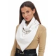 Шарф женский "Эдинбург" большой MyScarf теплый one size белый на бежевой подкладке с кольцами - изображение 1