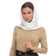 Шарф женский "Эдинбург" большой MyScarf теплый one size белый на бежевой подкладке с кольцами - изображение 2