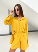 Костюм жіночий сорочка та шорти K&ML 574 L-XL (48-50) Гірчичний (574-03) - зображення 3