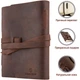 Кожаный Блокнот записная книга B6 с фирменной ручкой Comfy Strap ручной работы из кожи Crazy Horse Светло-коричневый - изображение 4