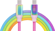 Кабель Real-El Premium USB Type C - Type C Rainbow 1 м (EL123500053) - зображення 1