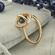 Каблучка Xuping з кристалами Swarovski 83221 ширина 11 мм джинсовий синій позолота 18К17 - зображення 4