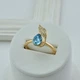 Кольцо Xuping с кристаллами Swarovski 83231 ширина 15 мм аквамариновый позолота 18К17 - изображение 2