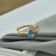 Кольцо Xuping с кристаллами Swarovski 83231 ширина 15 мм аквамариновый позолота 18К17 - изображение 3
