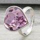 Каблучка Xuping з кристалами Swarovski 11897 світло-рожевий позолота Біле Золото16-18 - зображення 3