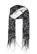 Краватка Твіллі MyScarf чорно-біла з пір'ям - зображення 2