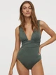 Купальник слитный женский H&M 8117771sm 38 Зеленый приглушенный (PS2030000110438) - изображение 1