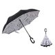 Зонт наоборот, зонтик парасоля обратного сложения Up-Brella, ветрозащитный умный антизонт белая газета (F_187146) - изображение 5