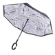 Зонт Up-Brella Газета Белая двойной зонт обратное складывание длинная ручка прочная ткань - изображение 4