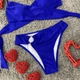 Женский раздельный купальник с кольцом на плавках Strap синий размер S - изображение 4