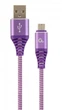 Кабель Cablexpert USB - micro USB (M/M), 2.1 А, премиум, 2 м, фиолетовый (CC-USB2B-AMmBM-2M-PW) - изображение 1