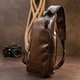 Містка сумка через плече на два відділення кожзам Vintage Bag 20560 Темно-коричнева - зображення 6