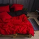 Комплект постельного белья LIIA DEM однотонный черно-красный Бязь Premium Полуторный 150*215 - изображение 3