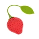Ситечко для заварювання чаю Tea Strainer "Полуниця", силіконове, червоне - зображення 8