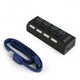 Концентратор USB3.0 Gembird UHB-U3P4-22, з вимикачами, Black 4хUSB3.0 - зображення 1