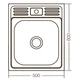 Кухонна мийка накладна ZERIX Z5060-04-160E (satin) (ZX1610) - изображение 2