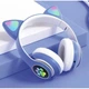 Беспроводные наушники с кошачьими ушками Bluetooth и RGB подсветкой Cat VZV-23M Синие - изображение 1