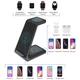Док-станция 3-в-1 Wireless Charging Station беспроводная зарядка для iPhone / iWatch / AirPods (T-3) Black - изображение 6
