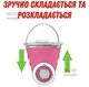 Кругле складане відро на 5 літрів Туристичне з пластику та харчового силікону в дорогу, на пляж, риболовлю, у похід, на дачу Рожевий - зображення 6