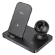 Бездротовий зарядний пристрій Hoco CW33 Wisdom 2-In-1 Wireless Charger Black (CW33) - зображення 3