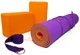 Набор для йоги YogaLife фиолетовый-оранжевый (YL-NDYVO) - коврик для йоги (каремат, йогамат для фитнеса), два блока (кирпича) и ремень (лямка) - изображение 2