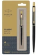 Кулькова ручка Parker JOTTER Classic Matte Black GT в чорному корпусі з позолоченим затискачем синя - зображення 1