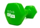 Гантель EasyFit GoDo 5 кг 1 шт с виниловым покрытием зеленая цельная литая неразборная для фитнеса (EF-GD5Gr) - изображение 1