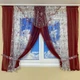 Занавеска на кухню со шторками TG Home №445 красная - изображение 1
