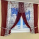 Занавеска на кухню со шторками TG Home №445 красная - изображение 2