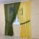 Комплект шифоновых тюлей TG Home №425 2шт. 3*2,70м и подхваты зелёный+жёлтый - изображение 3