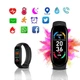 Цветной смарт фитнес - браслет M3S Smart Band 3 пульсометр тонометр IP67 - зображення 2