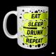 Кружка Chainik-Rassela с Принтом Подарок Парню Eat Sleep Drunk Repeat 320Мл - изображение 1
