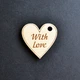 Деревянные бирки "With Love" (1шт), деревянные ярлыки, пришиваемые бирки для декора в виде сердца - изображение 1