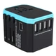 Мережевий дорожній універсальний адаптер Masslinna 4 USB + Type-C Black/Blue (NA1) - зображення 2