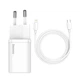 Сетевое зарядное устройство с входом Type-C BASEUS Super Si с Lightning кабелем (Type-C,QC/PD, 3A, 20W). White - изображение 1