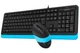 Комплект (клавіатура + миша) A4Tech F1010 Black/Blue USB - изображение 4