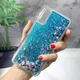 Чехол Glitter для Samsung Galaxy Samsung Galaxy A30S / A307 бампер Жидкий блеск Синий - изображение 1