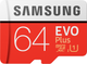 Карта памяти Samsung EVO Plus microSDXC 64GB UHS-I Class 10 + SD адаптер (MB-MC64HA/RU) - изображение 1