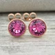 Сережки Xuping Витончений блиск з кристалами Swarovski 83082 розмір 10х10 мм колір рожевий позолота РО - зображення 1
