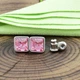 Серьги Xuping с кристаллами Swarovski 21402 размер 7х7 мм цвет светло-розовый позолота Белое Золото - изображение 2