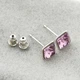 Сережки Xuping з кристалами Swarovski 21402 розмір 7х7 мм колір світлий аметистовий позолота Біле Золото - зображення 1