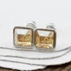 Сережки Xuping з кристалами Swarovski 21402 розмір 7х7 мм колір димчастий топаз позолота Біле Золото - зображення 2