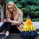 Зонт Lesko Up-Brella Квітка Жовтий - зображення 6