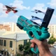 Детский пистолет для запуска летающих самолётов AIR BATTLE Игрушка - оружие для стрельбы самолётами Для детей К999 Бирюзовый с оранжевым - изображение 9