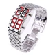 Часы-браслет Led Watch Iron Samurai Айрон Самурай серебристый с красными светодиодами ( IBW012SR ) - изображение 1
