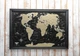 Скретч карта мира в раме Black Wood Черная с золотом Mymap 45x65cm - изображение 3