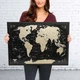 Скретч карта мира в раме Black Wood Черная с золотом Mymap 45x65cm - изображение 6