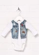 Бодик H&M 56см Белый с голубым (1200-880) - изображение 1