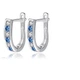 Серьги из серебра 925 пробы с кристаллами циркония "Elizabeth Blue" (big size) - изображение 2
