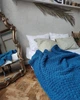 Плед Плюшевый Will Be Soft Вязаный Плетенка 150 х 200 см Синий - изображение 1